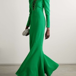 Bodycon Mermaid Hollow Solid Color Round-Neck Evening Dresses Maxi Dresses