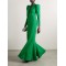 Bodycon Mermaid Hollow Solid Color Round-Neck Evening Dresses Maxi Dresses