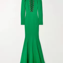 Bodycon Mermaid Hollow Solid Color Round-Neck Evening Dresses Maxi Dresses