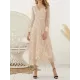 Gauze Pockets See-Through Sequined Split-Joint Long Sleeves Loose V-Neck Midi Dresses Evening Dresses Gauze Pockets See-Through Sequined Split-Joint Long Sleeves Loose V-Neck Midi Dresses Evening Dresses
