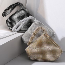Geometric Rhine Stones Zipper Handbags
