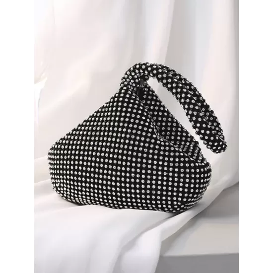 Geometric Rhine Stones Zipper Handbags Geometric Rhine Stones Zipper Handbags