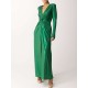 Long Sleeves Solid Color V-Neck Evening Maxi Dresses Long Sleeves Solid Color V-Neck Evening Maxi Dresses