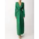 Long Sleeves Solid Color V-Neck Evening Maxi Dresses Long Sleeves Solid Color V-Neck Evening Maxi Dresses