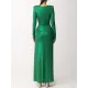 Long Sleeves Solid Color V-Neck Evening Maxi Dresses Long Sleeves Solid Color V-Neck Evening Maxi Dresses