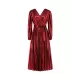 Bronzing Elasticity Pleated Solid Color Tied Waist Long Sleeves Loose V-Neck Midi Dresses Bronzing Elasticity Pleated Solid Color Tied Waist Long Sleeves Loose V-Neck Midi Dresses