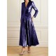 Sequined Solid Color A-line Long Sleeves V-neck Maxi Dresses Sequined Solid Color A-line Long Sleeves V-neck Maxi Dresses