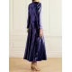 Sequined Solid Color A-line Long Sleeves V-neck Maxi Dresses Sequined Solid Color A-line Long Sleeves V-neck Maxi Dresses