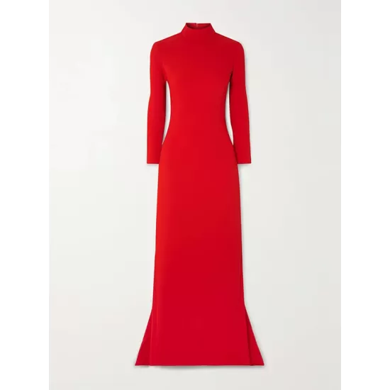 Long Sleeves Solid Color Half Turtleneck Evening Dresses Maxi Dresses Long Sleeves Solid Color Half Turtleneck Evening Dresses Maxi Dresses