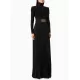 Long Sleeves Pleated Solid Color Split-Side V-Back High-Neck Evening Dresses Maxi Dresses Long Sleeves Pleated Solid Color Split-Side V-Back High-Neck Evening Dresses Maxi Dresses