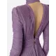 Long Sleeves Pleated Solid Color Split-Side V-Back High-Neck Evening Dresses Maxi Dresses Long Sleeves Pleated Solid Color Split-Side V-Back High-Neck Evening Dresses Maxi Dresses