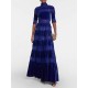 Embroidered Hollow Solid Color Split-Joint Half Sleeves High Waisted High Neck Maxi Dresses Embroidered Hollow Solid Color Split-Joint Half Sleeves High Waisted High Neck Maxi Dresses
