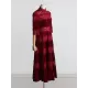 Embroidered Hollow Solid Color Split-Joint Half Sleeves High Waisted High Neck Maxi Dresses Embroidered Hollow Solid Color Split-Joint Half Sleeves High Waisted High Neck Maxi Dresses