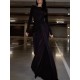 Solid Color Long Sleeves Mermaid Round-neck Maxi Dresses Evening Dresses Solid Color Long Sleeves Mermaid Round-neck Maxi Dresses Evening Dresses