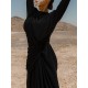 Solid Color Long Sleeves Mermaid Round-neck Maxi Dresses Evening Dresses Solid Color Long Sleeves Mermaid Round-neck Maxi Dresses Evening Dresses
