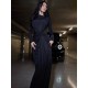 Solid Color Long Sleeves Mermaid Round-neck Maxi Dresses Evening Dresses Solid Color Long Sleeves Mermaid Round-neck Maxi Dresses Evening Dresses