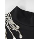 Back Cross Split-side Tasseled Long Sleeves Skinny High Neck Midi Dresses Evening Dresses Back Cross Split-side Tasseled Long Sleeves Skinny High Neck Midi Dresses Evening Dresses