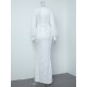 Sequined Solid Color Split-Front Tied Waist Bodycon Long Sleeves V-Neck Maxi Dresses Sequined Solid Color Split-Front Tied Waist Bodycon Long Sleeves V-Neck Maxi Dresses