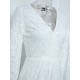 Sequined Solid Color Split-Front Tied Waist Bodycon Long Sleeves V-Neck Maxi Dresses Sequined Solid Color Split-Front Tied Waist Bodycon Long Sleeves V-Neck Maxi Dresses