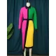Asymmetric Buttoned Contrast Color Split-back High Waisted Long Sleeves Lapel Midi Dresses Asymmetric Buttoned Contrast Color Split-back High Waisted Long Sleeves Lapel Midi Dresses