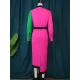 Asymmetric Buttoned Contrast Color Split-back High Waisted Long Sleeves Lapel Midi Dresses Asymmetric Buttoned Contrast Color Split-back High Waisted Long Sleeves Lapel Midi Dresses