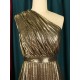 Asymmetric Pleated Shiny Solid Color High Waisted Loose One-shoulder Maxi Dresses Asymmetric Pleated Shiny Solid Color High Waisted Loose One-shoulder Maxi Dresses