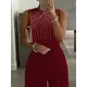Hollow Rhinestone Sleeveless Wide Leg Jumpsuits Hollow Rhinestone Sleeveless Wide Leg Jumpsuits