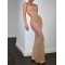 See-Through Sequined Split-Joint Bodycon Skinny Spaghetti-Neck Maxi Dresses