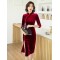 Solid Color Velvet Banquet Split-Side Long Cheongsams