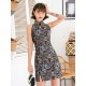 Original Floral Printed Stand Collar Sleeveless Short Cheongsams Original Floral Printed Stand Collar Sleeveless Short Cheongsams