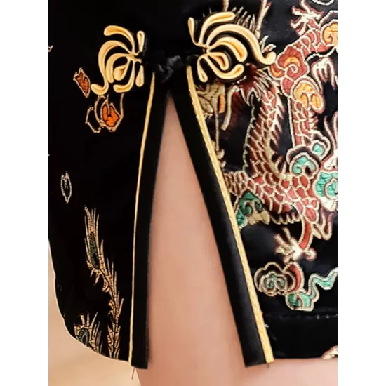 Original Floral Printed Stand Collar Sleeveless Short Cheongsams Original Floral Printed Stand Collar Sleeveless Short Cheongsams