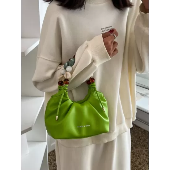 Beaded Pleated Split-Joint Handbags Shoulder Bags Beaded Pleated Split-Joint Handbags Shoulder Bags