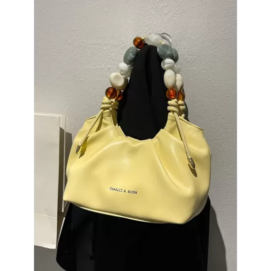 Beaded Pleated Split-Joint Handbags Shoulder Bags Beaded Pleated Split-Joint Handbags Shoulder Bags