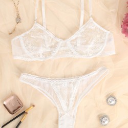 Sexy See-Through Lace Underwired Split Erotic Lingerie