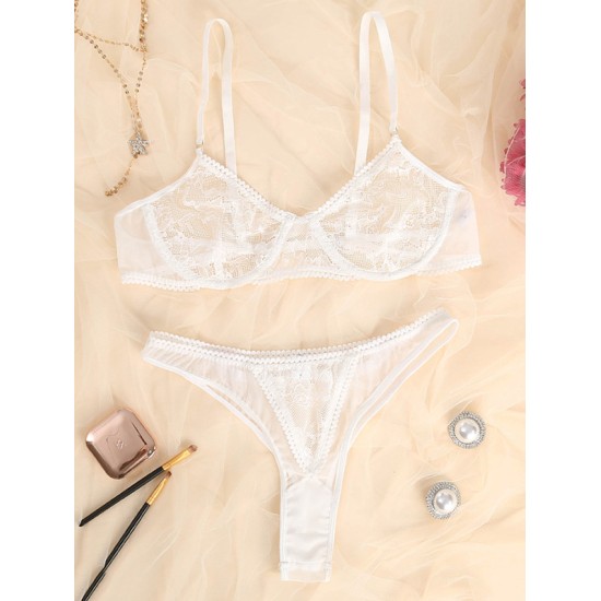 Sexy See-Through Lace Underwired Split Erotic Lingerie Sexy See-Through Lace Underwired Split Erotic Lingerie