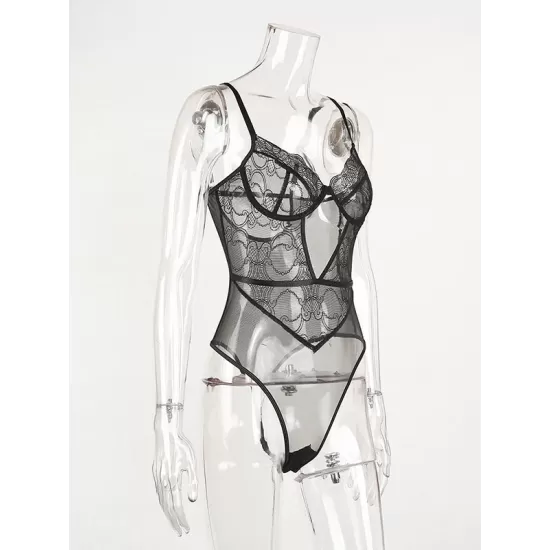 Sexy Lace Split-Joint Underwired Hollow Teddy Lingerie Sexy Lace Split-Joint Underwired Hollow Teddy Lingerie