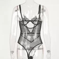 Sexy Lace Split-Joint Underwired Hollow Teddy Lingerie