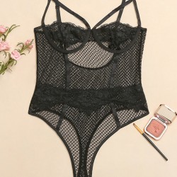 Sexy Gauze Underwired Split-Joint Teddy Lingerie