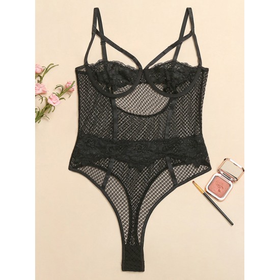 Sexy Gauze Underwired Split-Joint Teddy Lingerie Sexy Gauze Underwired Split-Joint Teddy Lingerie
