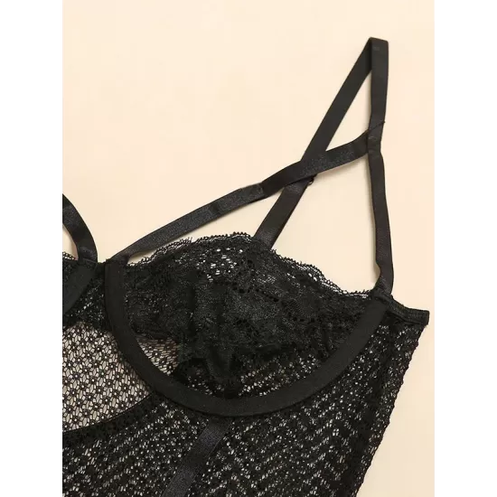 Sexy Gauze Underwired Split-Joint Teddy Lingerie Sexy Gauze Underwired Split-Joint Teddy Lingerie