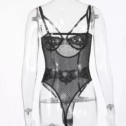 Sexy Gauze Underwired Split-Joint Teddy Lingerie