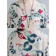 Casual Floral Printed Split-Joint Round-Neck Flared Batwing Sleeves Loose Maxi Dress Casual Floral Printed Split-Joint Round-Neck Flared Batwing Sleeves Loose Maxi Dress