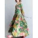 National Style Flower Printed Long Dress National Style Flower Printed Long Dress