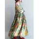 National Style Flower Printed Long Dress National Style Flower Printed Long Dress