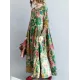 National Style Flower Printed Long Dress National Style Flower Printed Long Dress