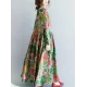National Style Flower Printed Long Dress National Style Flower Printed Long Dress