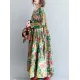 National Style Flower Printed Long Dress National Style Flower Printed Long Dress