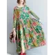 National Style Flower Printed Long Dress National Style Flower Printed Long Dress