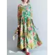 National Style Flower Printed Long Dress National Style Flower Printed Long Dress