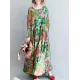 National Style Flower Printed Long Dress National Style Flower Printed Long Dress